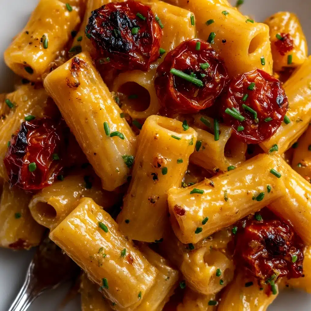 Creamy Vegan Red Pepper Pasta with Blistered Tomatoes Recipe - Recipe Image