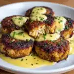 Cheddar Bay Crab Cakes with Lemon Butter Drizzle Recipe