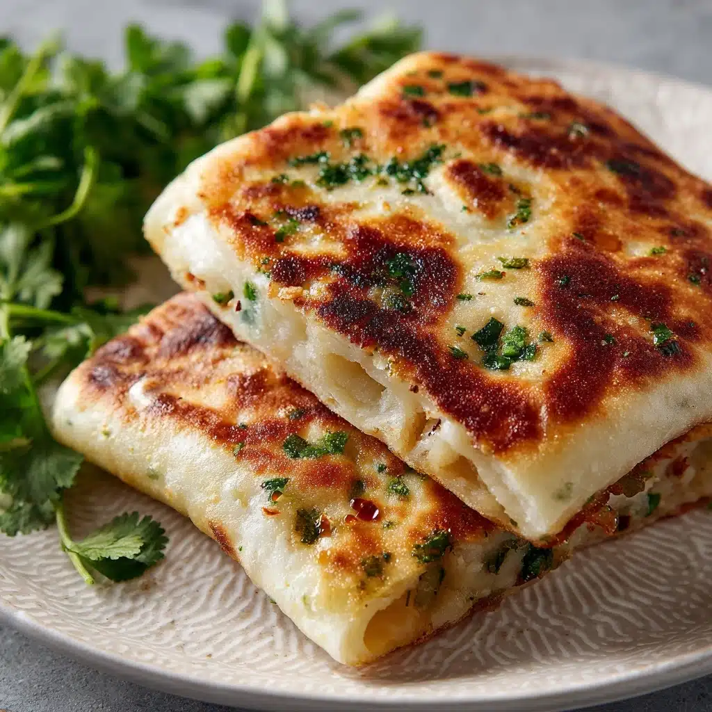 Ground Chicken Stuffed Msemen Recipe - Recipe Image