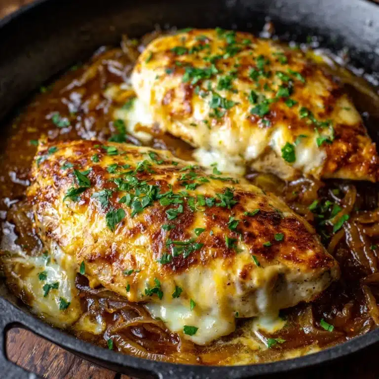 Easy One Pan French Onion Stuffed Chicken Recipe