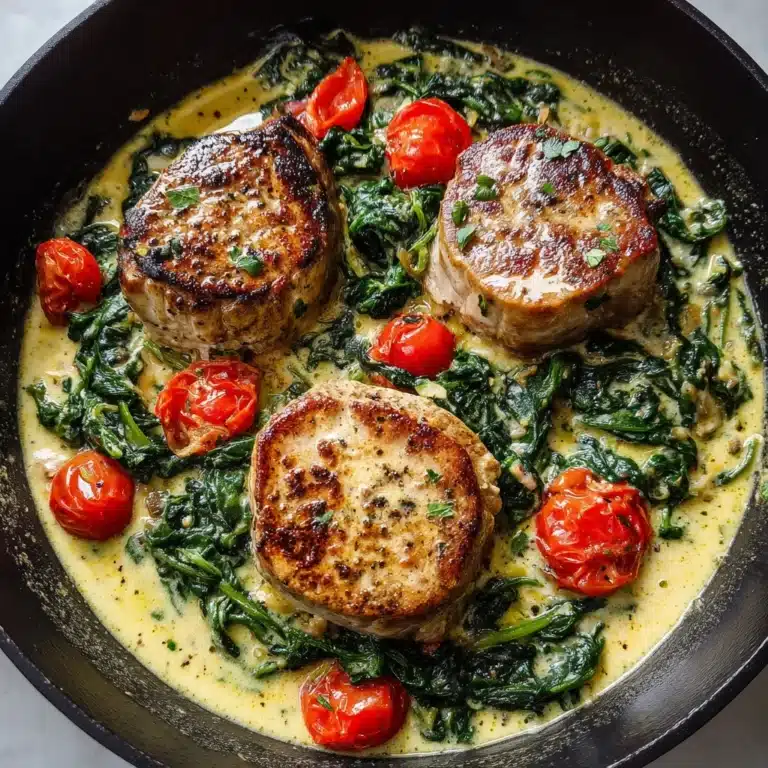 Creamy Pesto Chicken with Roasted Tomatoes & Spinach Recipe