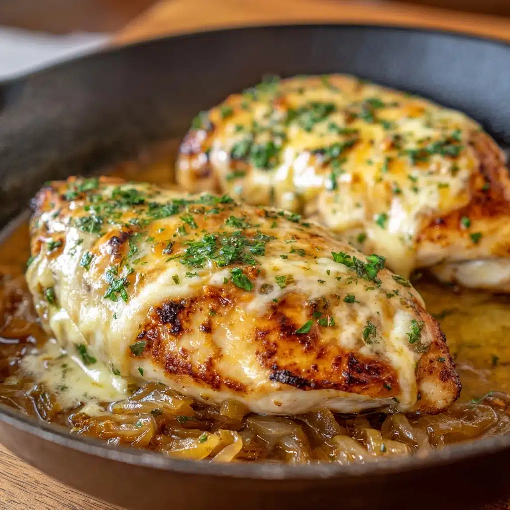 Easy One Pan French Onion Stuffed Chicken Recipe - Recipe Image