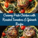Creamy Pesto Chicken with Roasted Tomatoes & Spinach Recipe