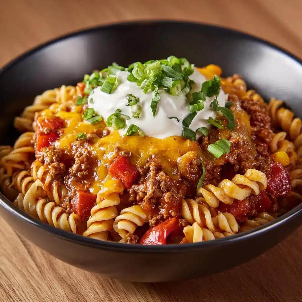One Pot Beef Taco Pasta Recipe - Recipe Image