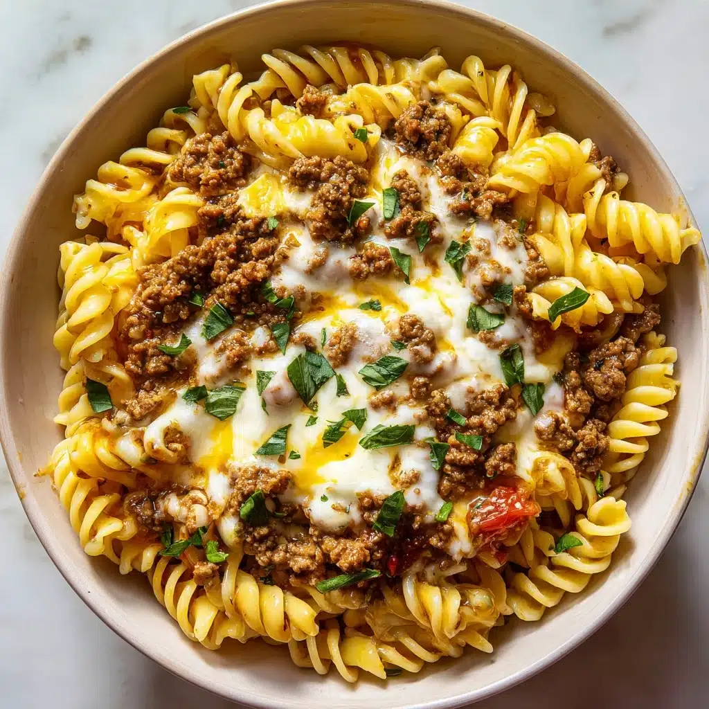 Loaded Cheeseburger Alfredo Pasta Recipe - Recipe Image