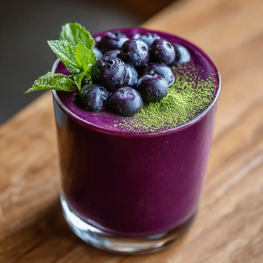Wild Blueberry Vanilla Matcha Smoothie Recipe - Recipe Image