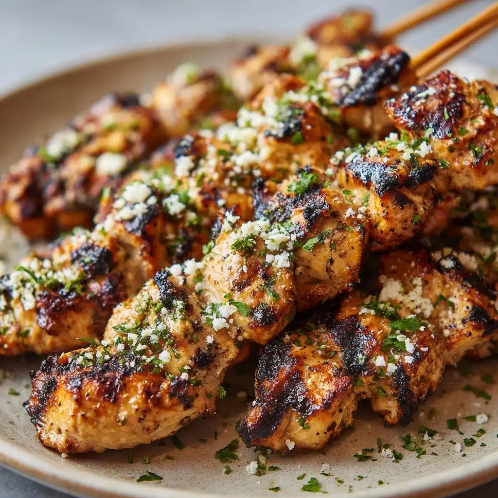 Easy Garlic Parmesan Chicken Skewers Recipe - Recipe Image