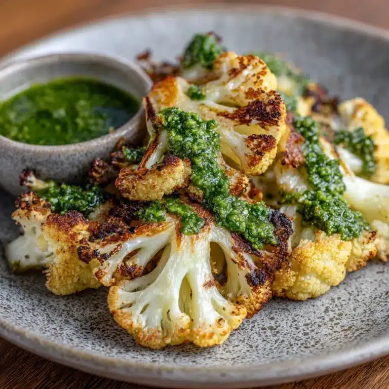 Parmesan Pesto Roasted Cauliflower Recipe
