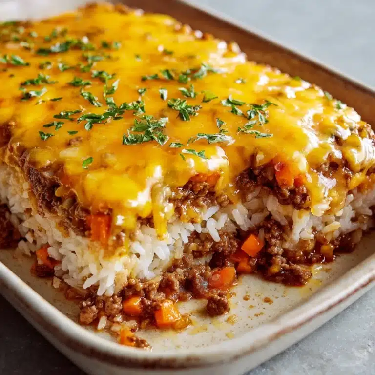 Cheddar-Crusted Ground Beef and Rice Casserole Recipe