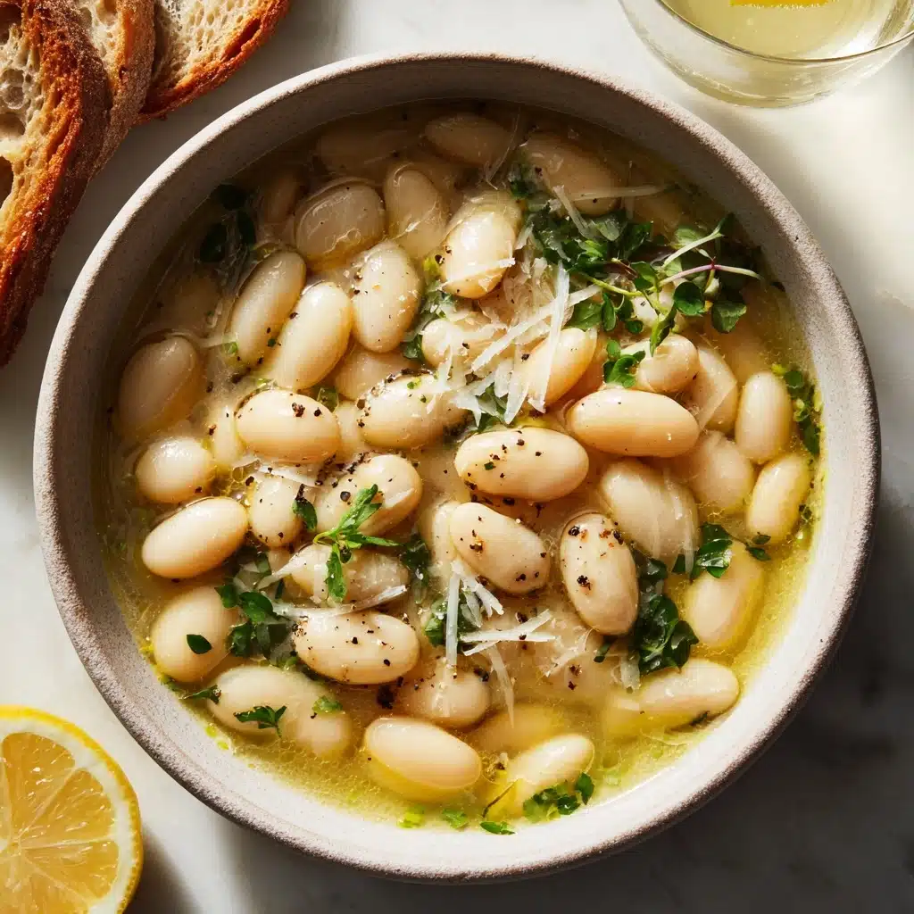 Brothy White Beans with Parmesan & Lemon Recipe - Recipe Image