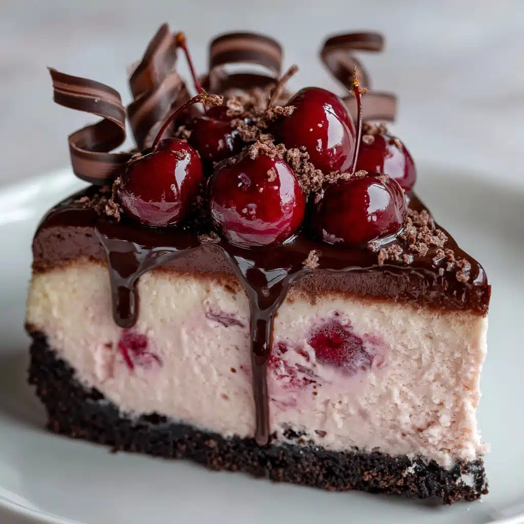 Chocolate Cherry No-Bake Cheesecake Recipe - Recipe Image