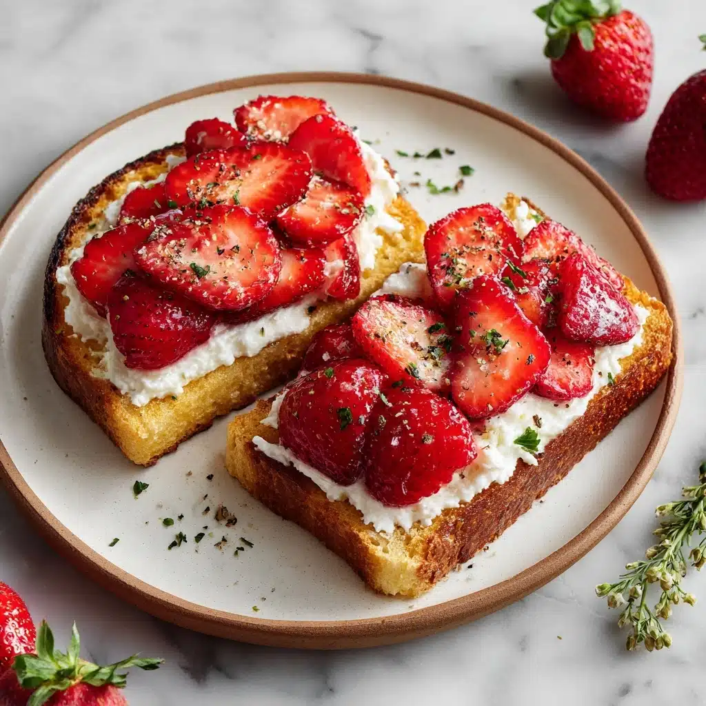Roasted Strawberry Whipped Ricotta Toast Recipe - Recipe Image