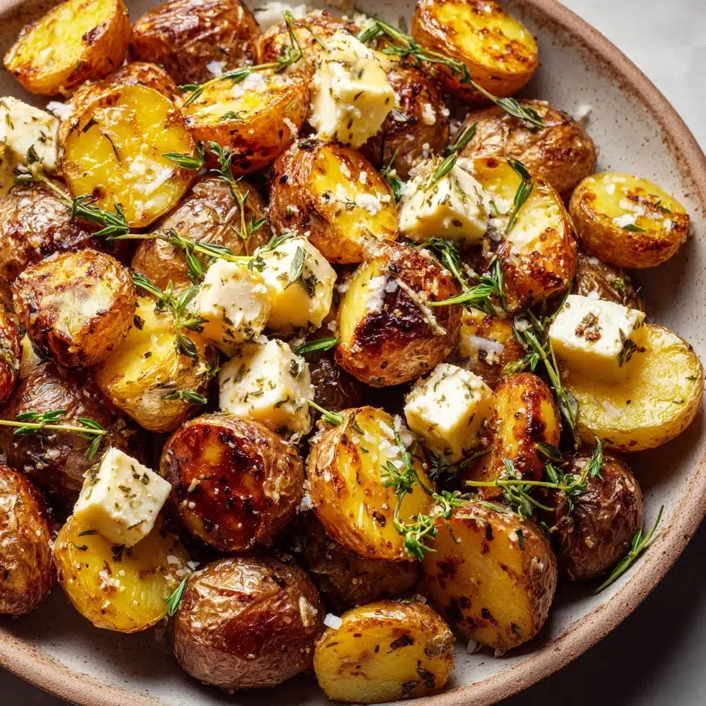 Roasted Potatoes with Baked Feta and Garlic Recipe - Recipe Image