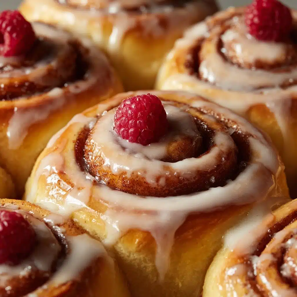 Raspberry Cinnamon Rolls with Lemon Glaze Recipe - Recipe Image