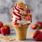 Strawberry Crunch Cheesecake Cones Recipe