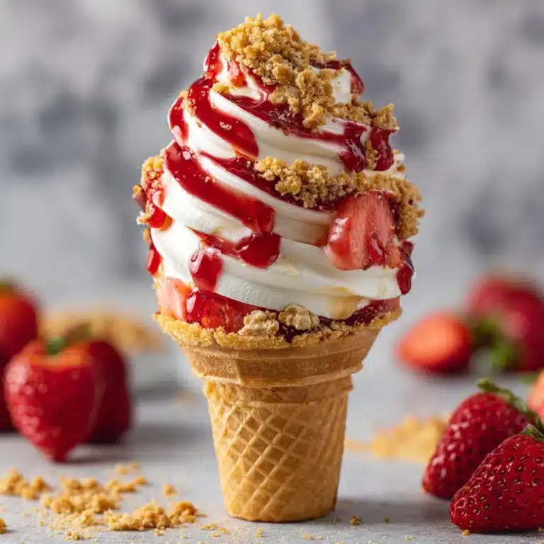 Strawberry Crunch Cheesecake Cones Recipe