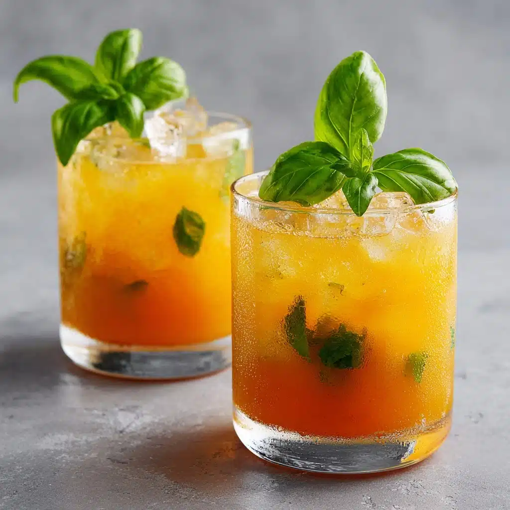 Peach Basil Iced Tea Recipe - Recipe Image