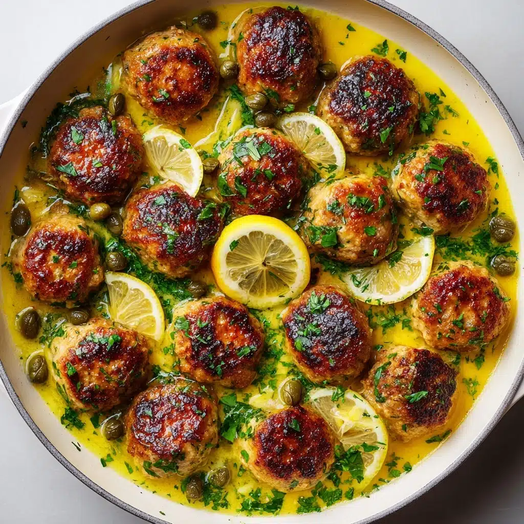 Saucy Chicken Piccata Meatballs Recipe - Recipe Image