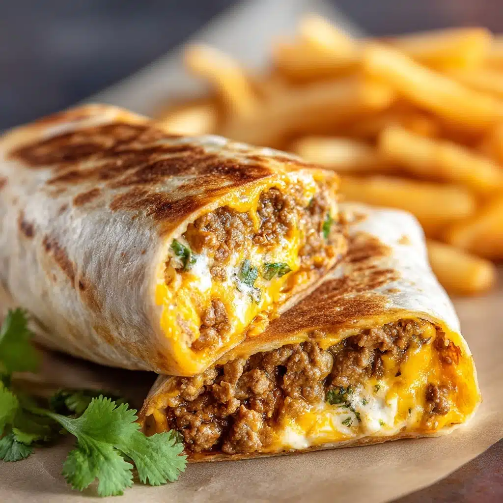 Cheesy Beef Burritos with Fries Recipe - Recipe Image