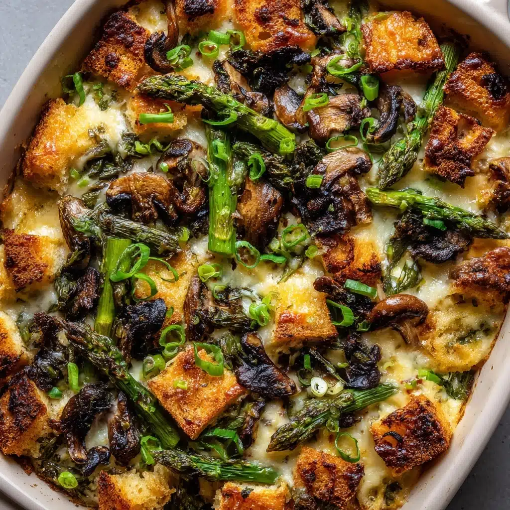 Overnight Asparagus Mushroom Strata Recipe - Recipe Image
