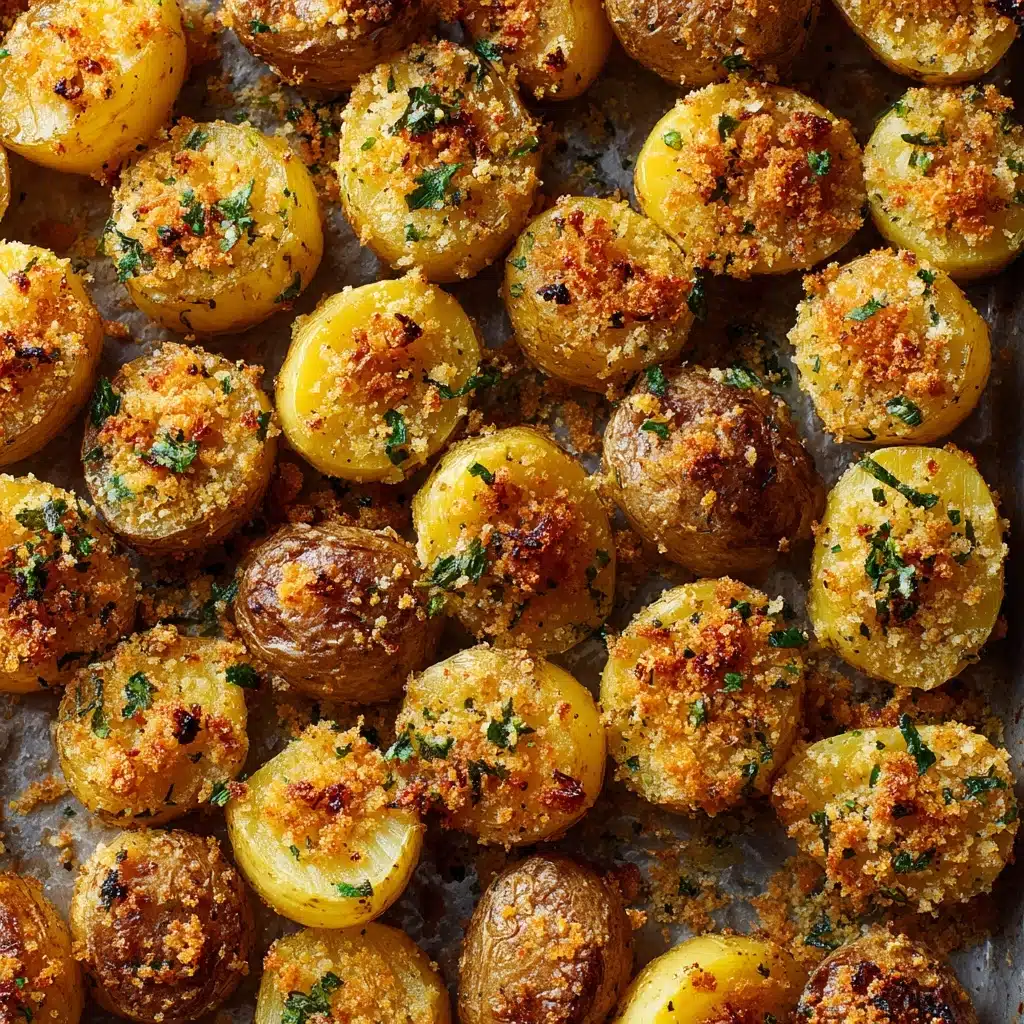 Crispy Garlic Parmesan Crusted Potatoes Recipe - Recipe Image