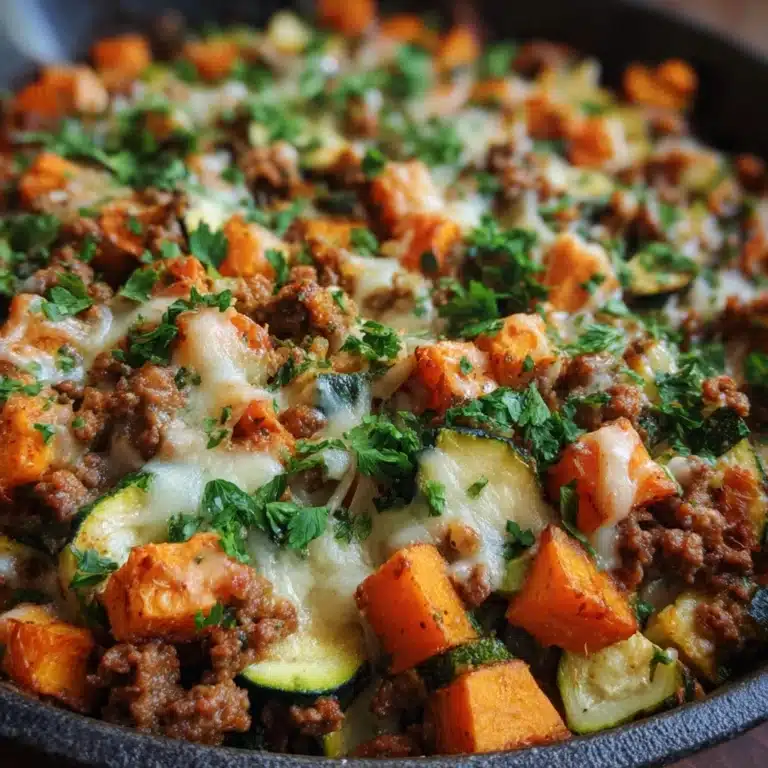 Easy Ground Beef Zucchini Sweet Potato Skillet Recipe