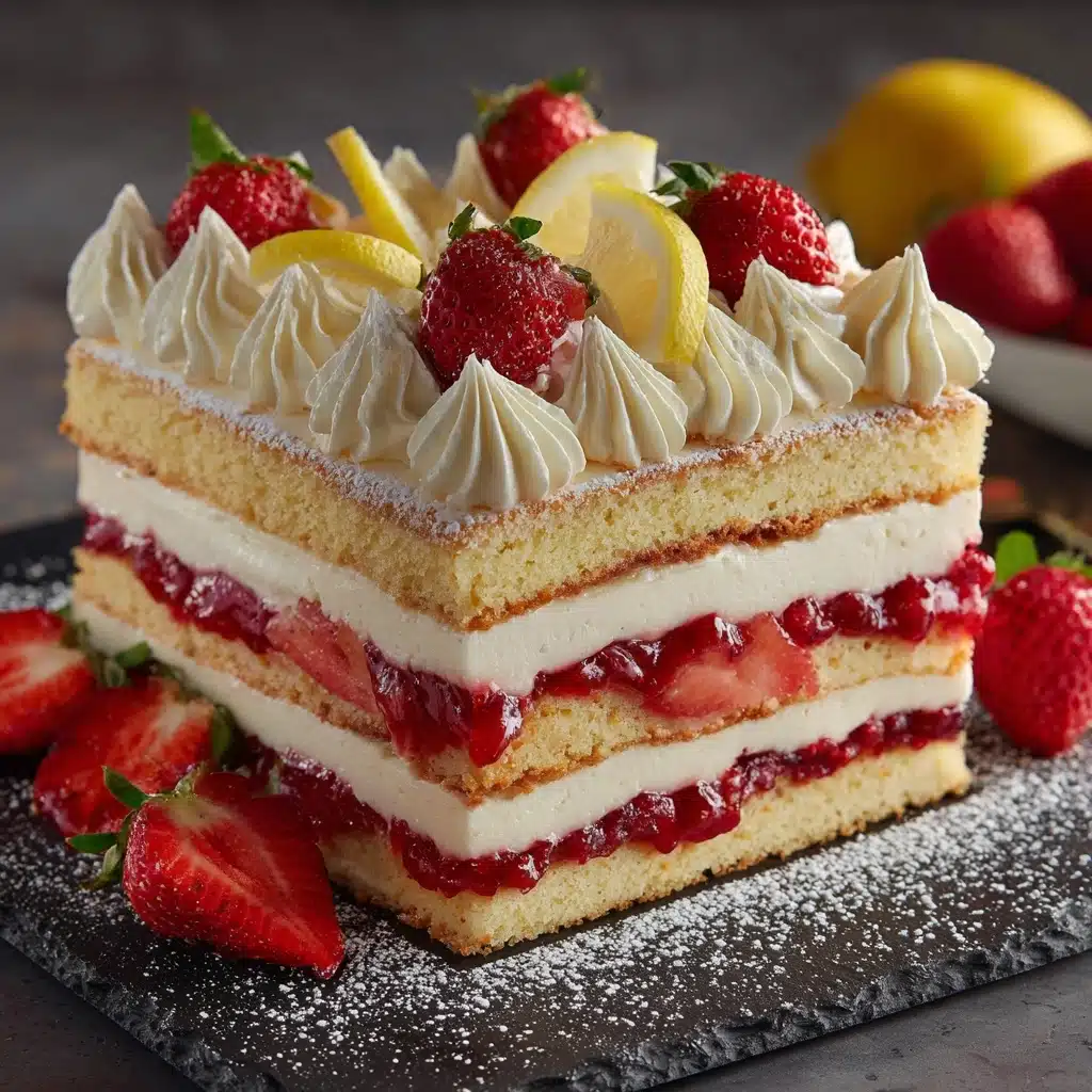 Strawberry Lemon Layer Cake Recipe