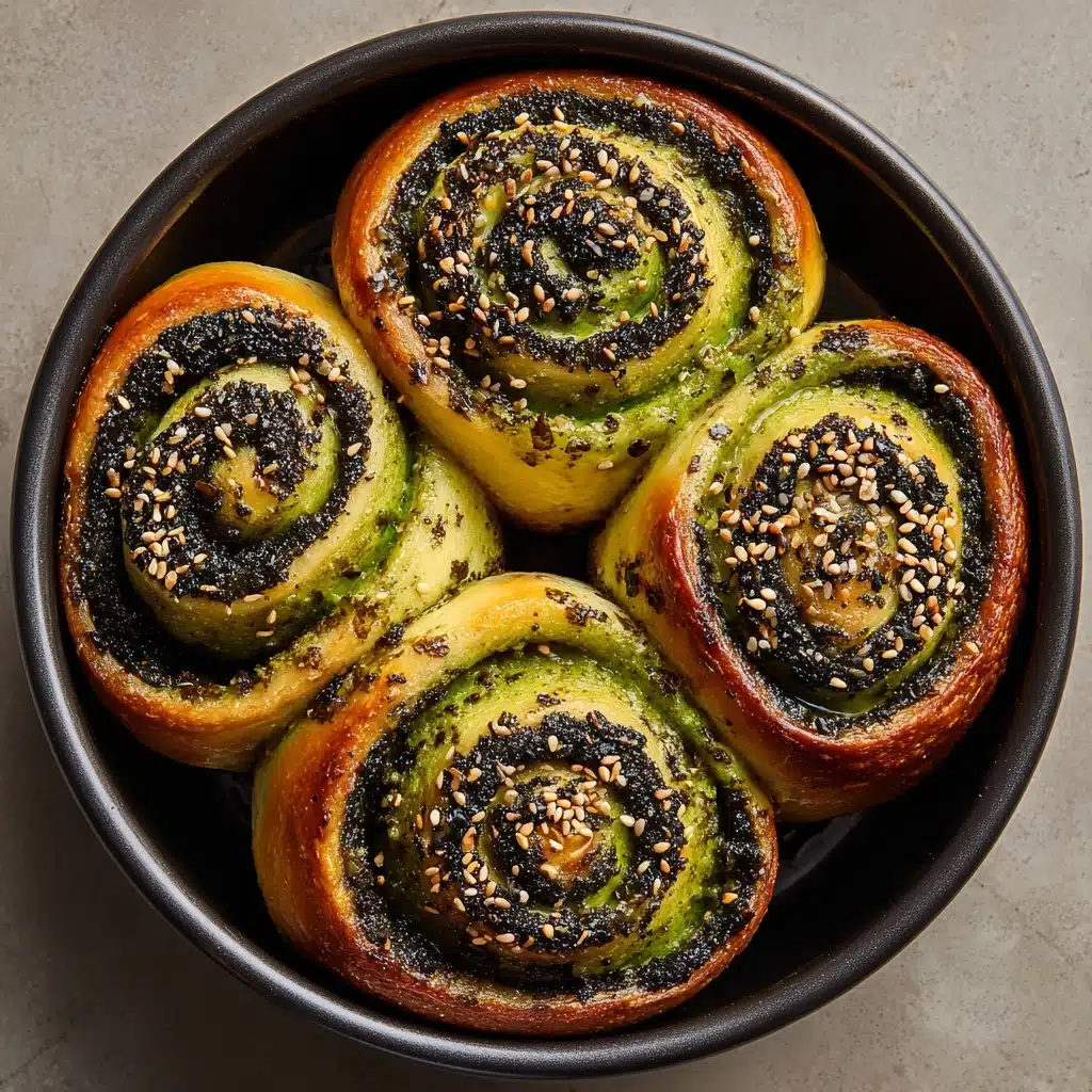 Vegan Matcha Black Sesame Cinnamon Rolls Recipe - Recipe Image