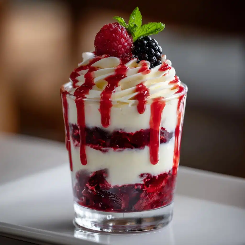 White Chocolate Cheesecake Mousse with Raspberry Compote Recipe - Recipe Image