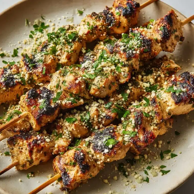 Easy Garlic Parmesan Chicken Skewers Recipe