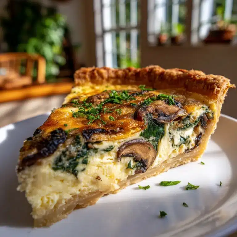 Spinach & Mushroom Quiche Recipe
