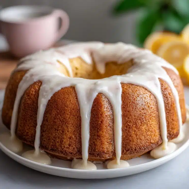 Vanilla Buttermilk Pound Cake with Cream Cheese Glaze Recipe