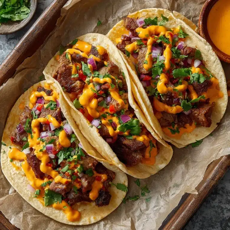 Garlic Butter Honey BBQ Beef Tacos Recipe