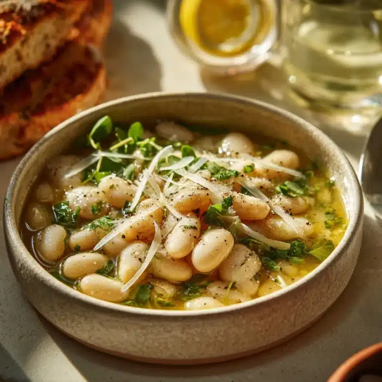 Brothy White Beans with Parmesan & Lemon Recipe