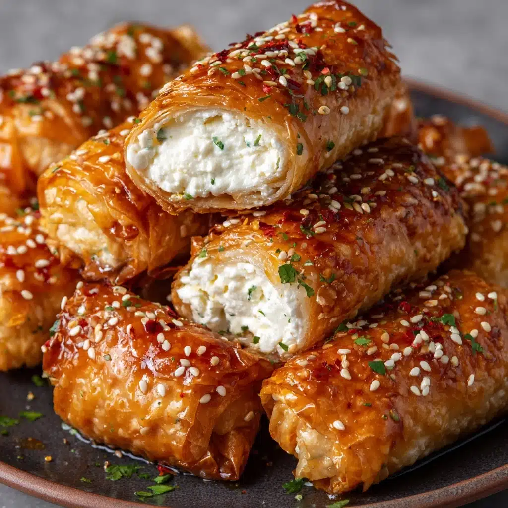 Oven Fried Feta Rolls with Chili Honey Recipe