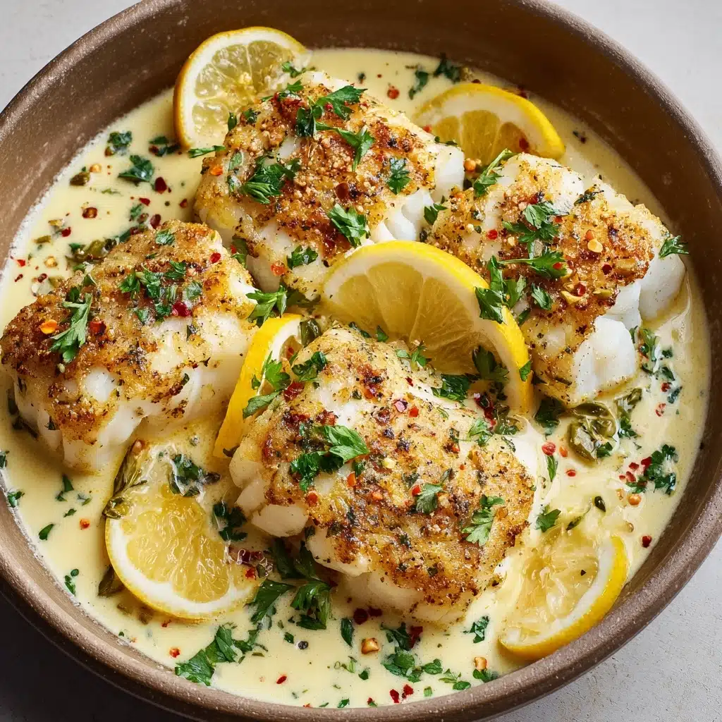 Baked Cod in Coconut Lemon Cream Sauce Recipe - Recipe Image