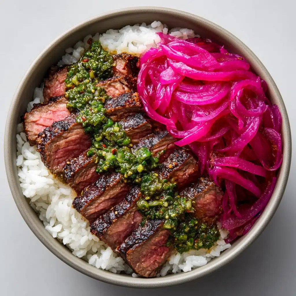 Skirt Steak Rice Bowls with Chimichurri Sauce Recipe