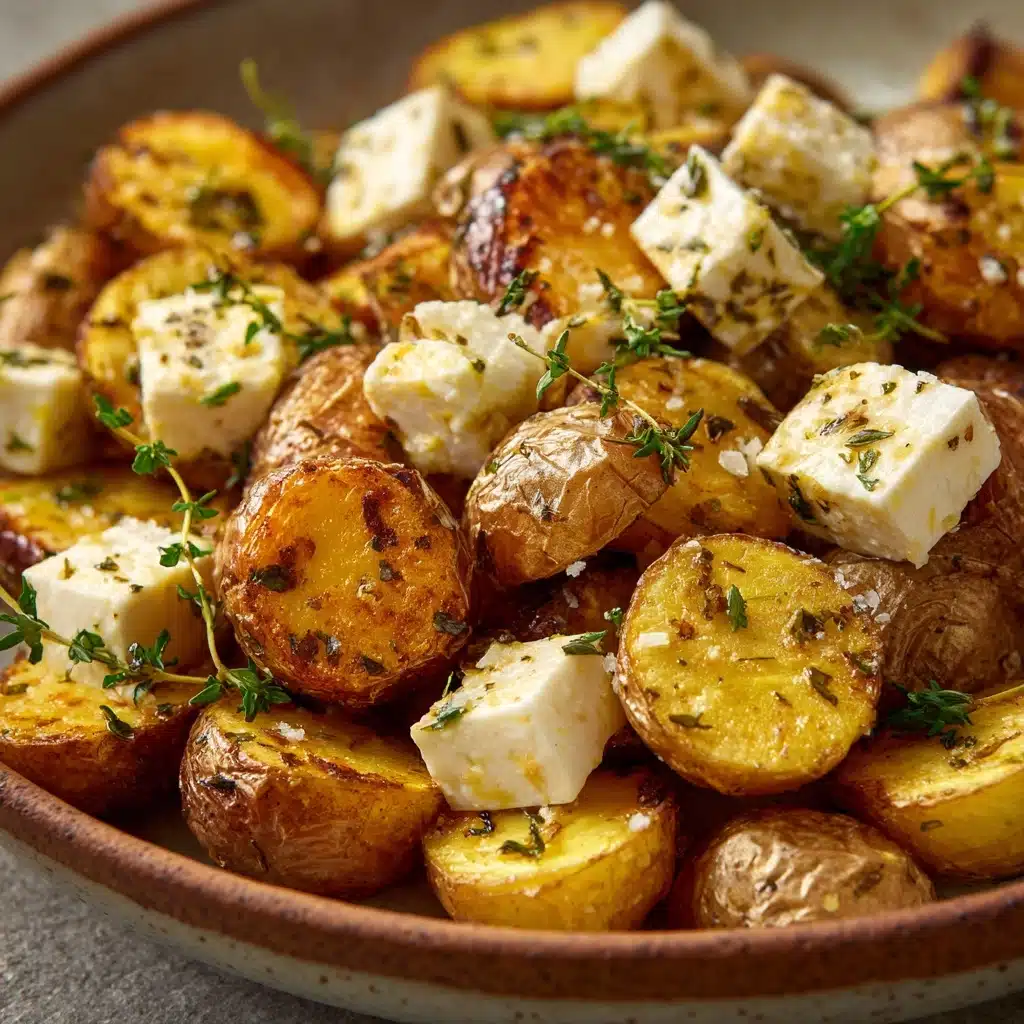 Roasted Potatoes with Baked Feta and Garlic Recipe - Recipe Image
