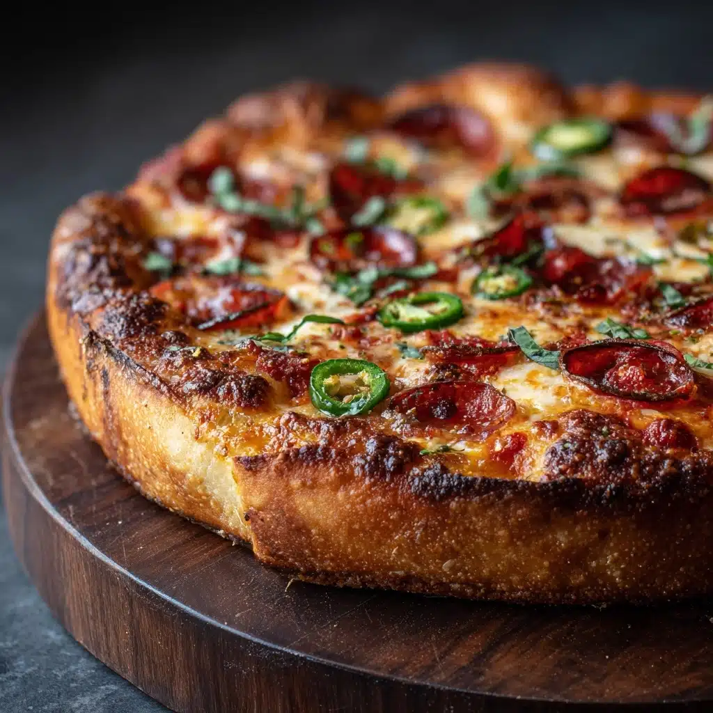 Pepperoni and Roasted Jalapeño Pesto Pan Pizza Recipe