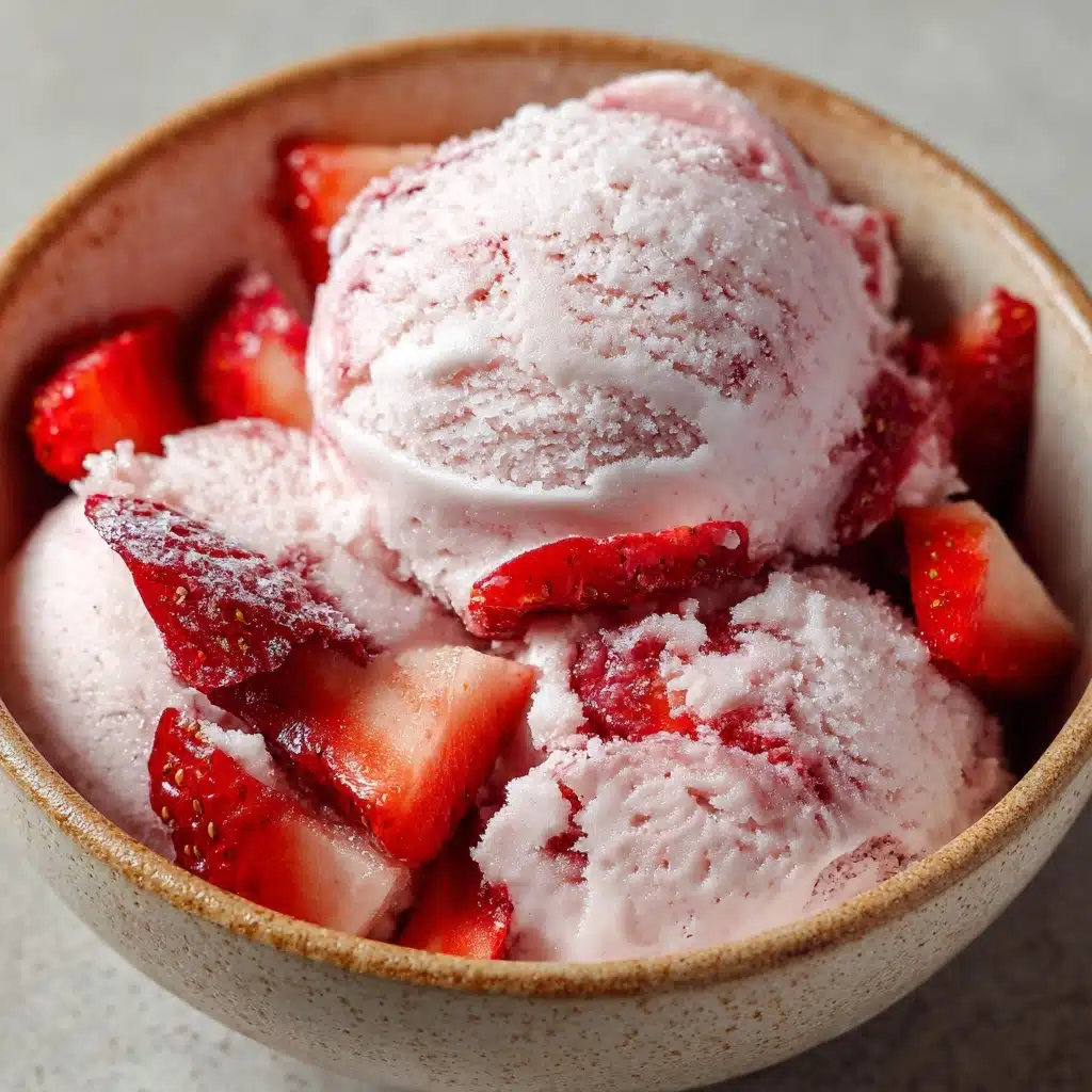Creamy Strawberry Ice Cream with Fresh Chunks Recipe - Recipe Image