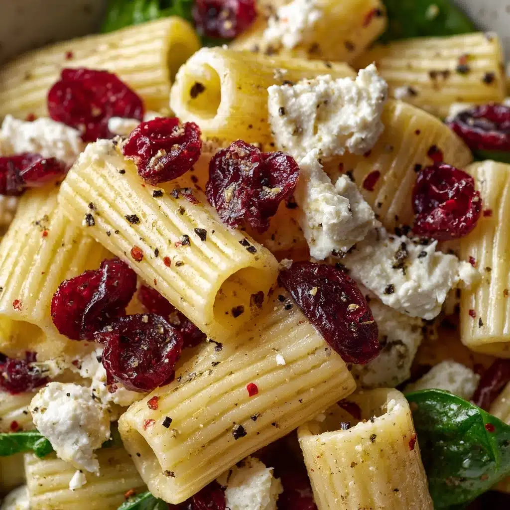 Feta & Cranberry Rigatoni Salad with Lemon Vinaigrette Recipe