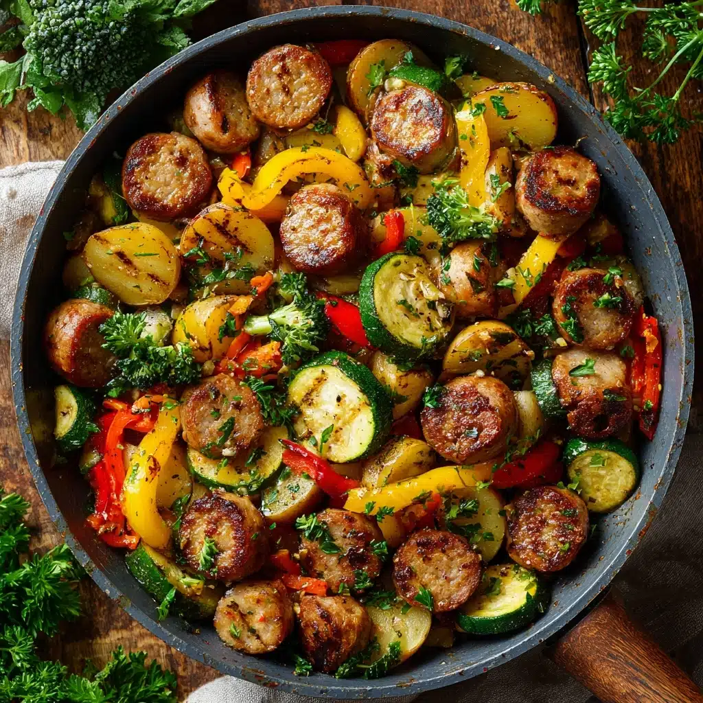 One Pan Sausage and Veggies Skillet Recipe - Recipe Image