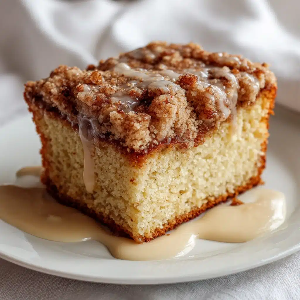 Rhubarb Streusel Cake with Warm Vanilla Sauce Recipe - Recipe Image