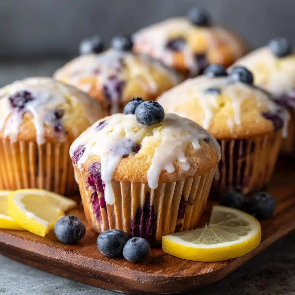 Blueberry Muffins with Lemon Glaze Recipe - Recipe Image