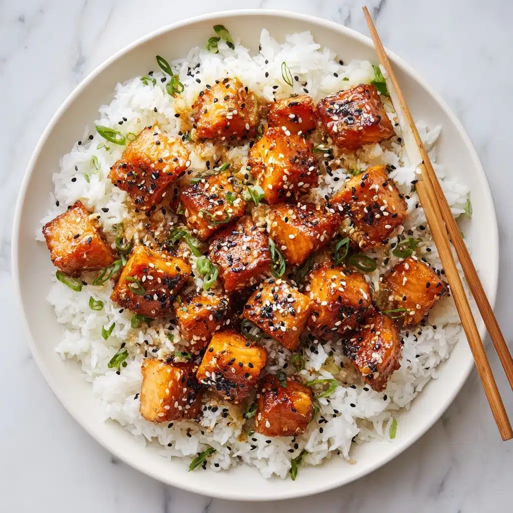 Honey Garlic Salmon Bites Recipe - Recipe Image