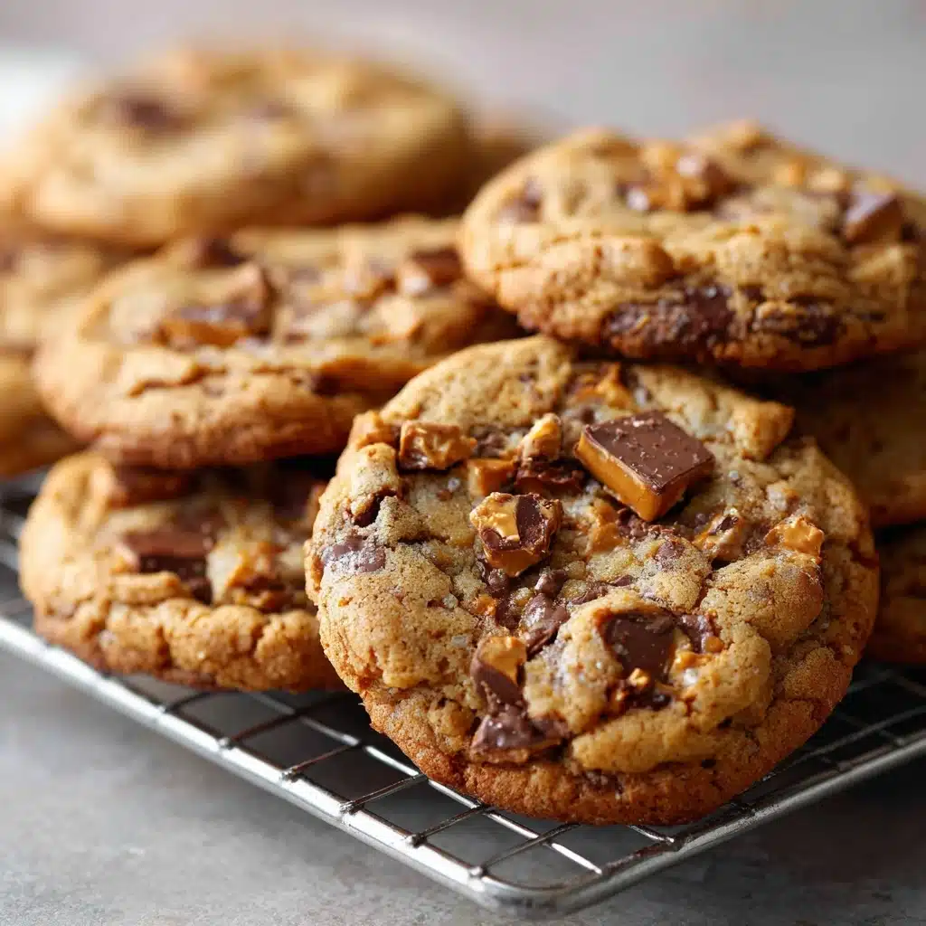 Thick and Chewy Peanut Butter Butterfinger Cookies Recipe - Recipe Image