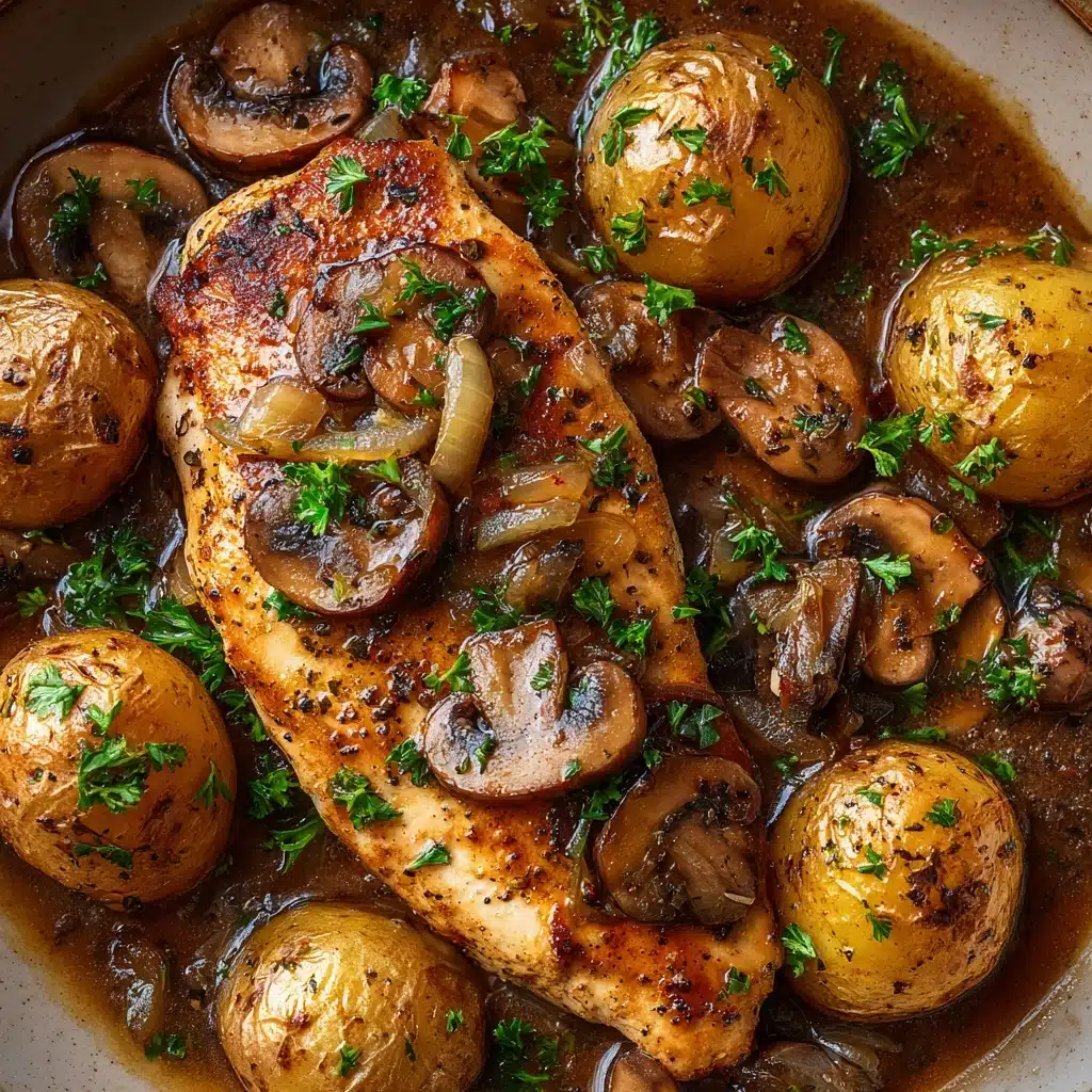 Savory Chicken with Mushrooms and Potatoes Recipe - Recipe Image