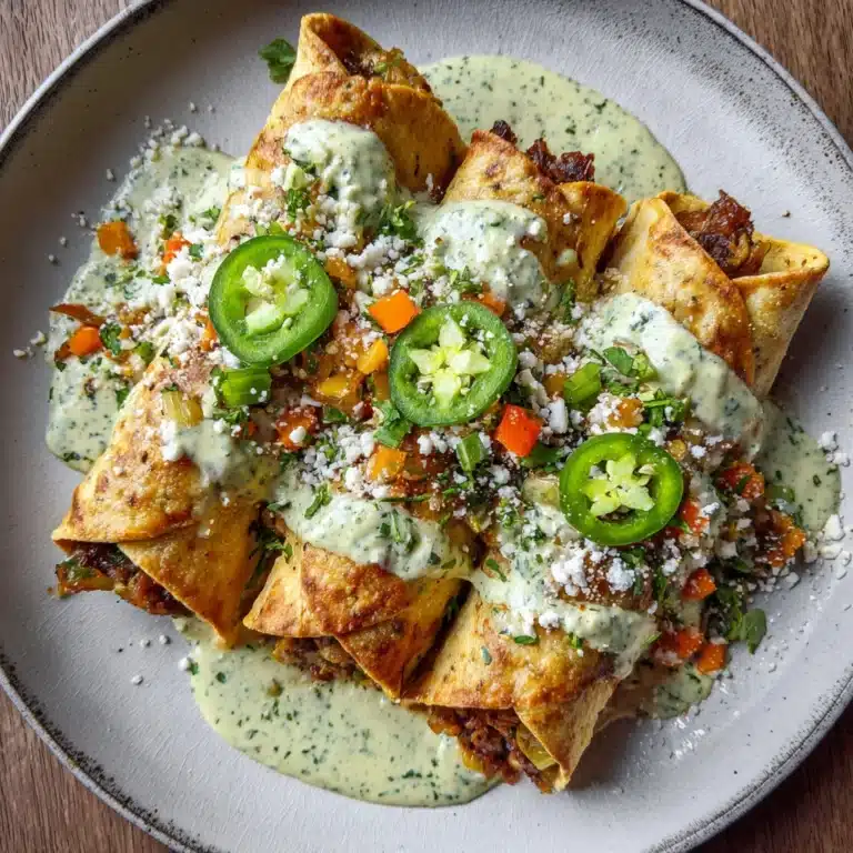 Cheesy Pumpkin Taquitos with Roasted Jalapeño Pepita Crema Recipe