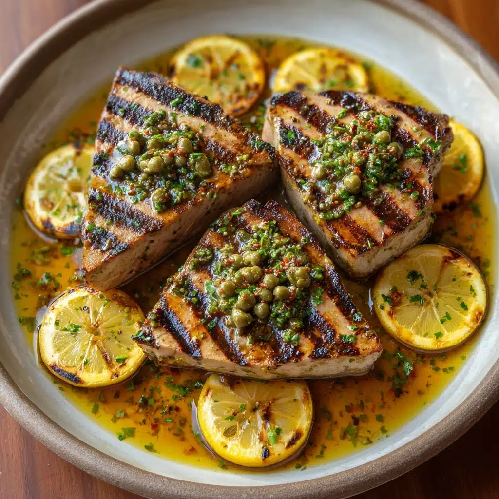 Seared Tuna Steaks with Lemon, Caper, and Parsley Butter: An Incredible Ultimate Recipe - Recipe Image