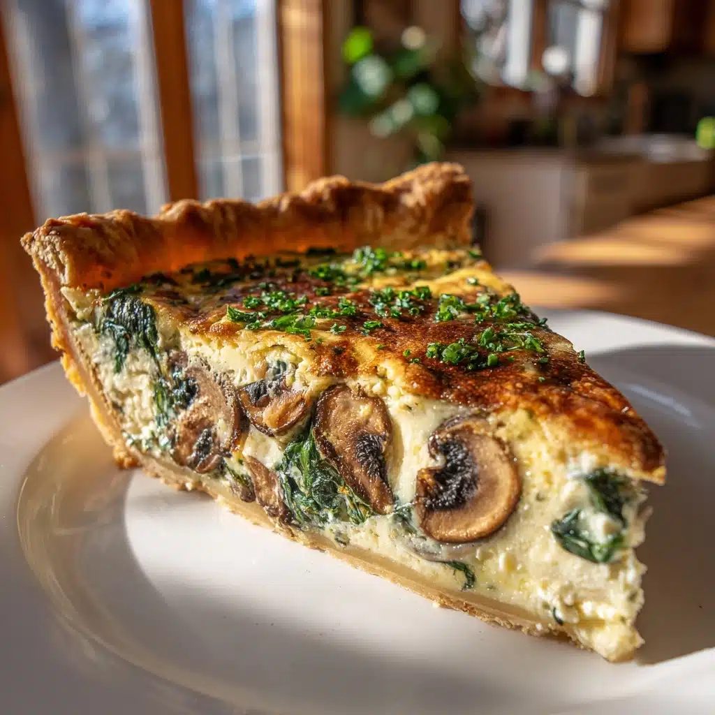Spinach & Mushroom Quiche Recipe - Recipe Image